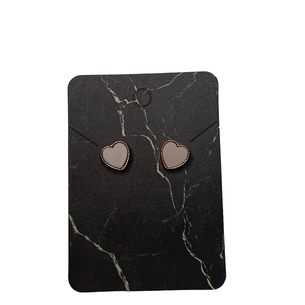 Pink gold heart earrings